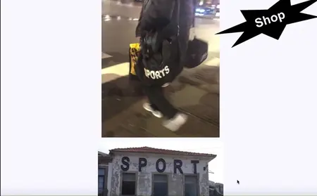 scrolling vertical images with spinning Sport star